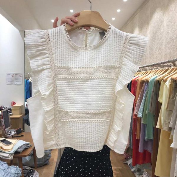 2021 new sleeveless women blouse summer ruffle black white korean lady work shirts blousa f497
2021 new sleeveless women blouse summer ruffle black white korean lady work shirts blousa f497