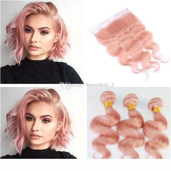 pink lace frontal with bundles light rose gold body wave human hair wefts with 13*4 lace frontal closure peruvian virgin hair 4pcs lot, Black;brown
pink lace frontal with bundles light rose gold body wave human hair wefts with 13*4 lace frontal closure peruvian virgin hair 4pcs lot, Black;brown