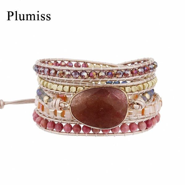 tennis plumiss strawberry quartzs wrap bracelets natural stone hematite rhodonite boho bracelet for women claret red crystal jewelry, Golden;silver
tennis plumiss strawberry quartzs wrap bracelets natural stone hematite rhodonite boho bracelet for women claret red crystal jewelry, Golden;silver