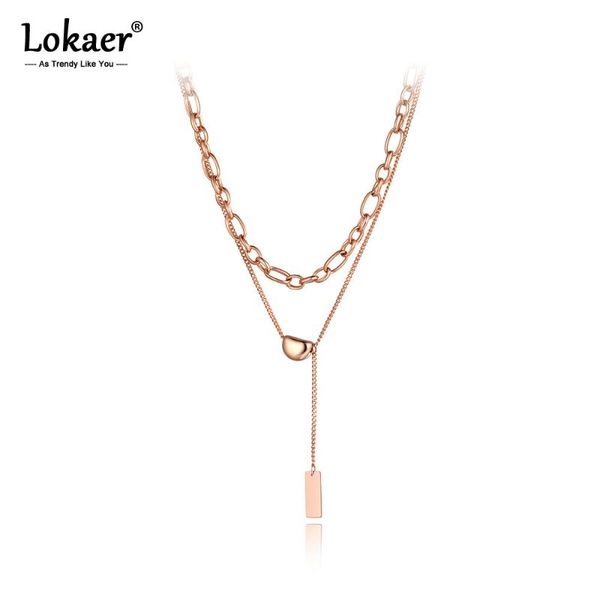 lokaer original design stainless steel double-layer choker necklace trendy heart charm pendant chain necklace for women n20256, Silver
lokaer original design stainless steel double-layer choker necklace trendy heart charm pendant chain necklace for women n20256, Silver