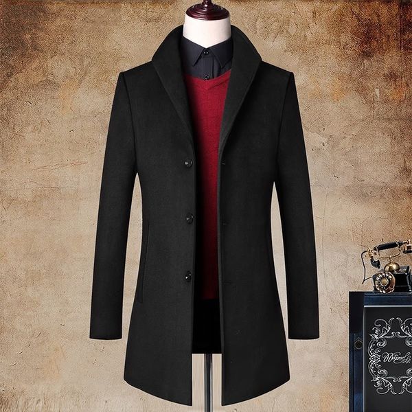 new wool middle and long winter middle-aged business men's windbreaker casual tweed overcoat, Tan;black
new wool middle and long winter middle-aged business men's windbreaker casual tweed overcoat, Tan;black