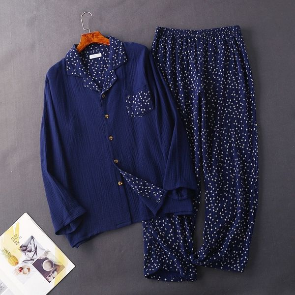 japanese new spring and autumn men's cotton crepe cloth button pajamas set simple large size long-sleeved trousers home service 201109, Black;brown
japanese new spring and autumn men's cotton crepe cloth button pajamas set simple large size long-sleeved trousers home service 201109, Black;brown
