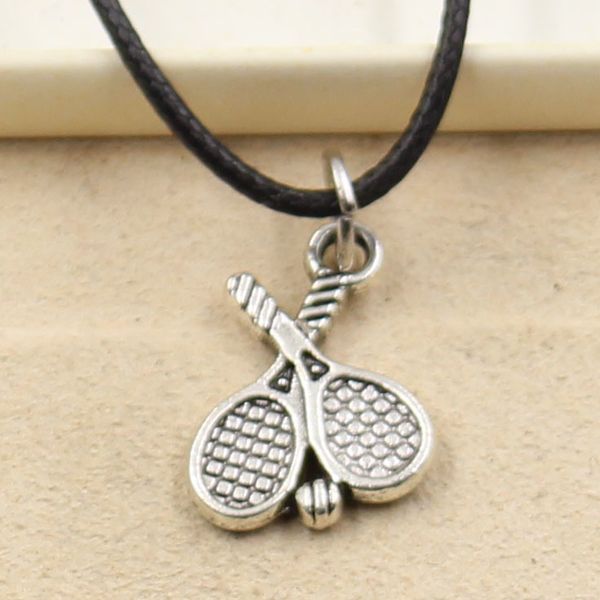 tibetan silver color pendant tennis racket necklace choker charm black leather cord factory price handmade jewelry 330v
tibetan silver color pendant tennis racket necklace choker charm black leather cord factory price handmade jewelry 330v