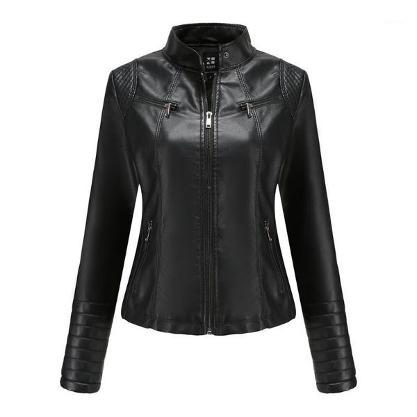 2021 spring and autumn women's leather jacket strong wear-resistant pu leather jacket pocket zipper women motorcycle jack1, Black
2021 spring and autumn women's leather jacket strong wear-resistant pu leather jacket pocket zipper women motorcycle jack1, Black
