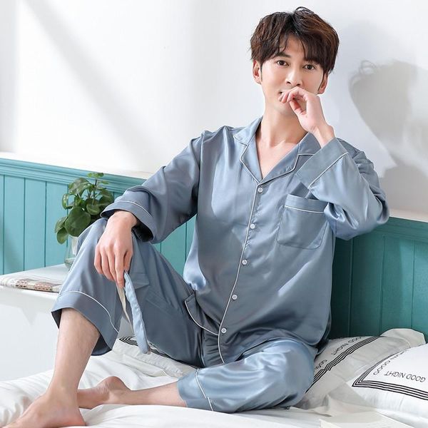 men's sleepwear men satin pajamas suit casual solid classic homewear 2pcs sleep set spring and autumn home clothig nightwear, Black;brown
men's sleepwear men satin pajamas suit casual solid classic homewear 2pcs sleep set spring and autumn home clothig nightwear, Black;brown