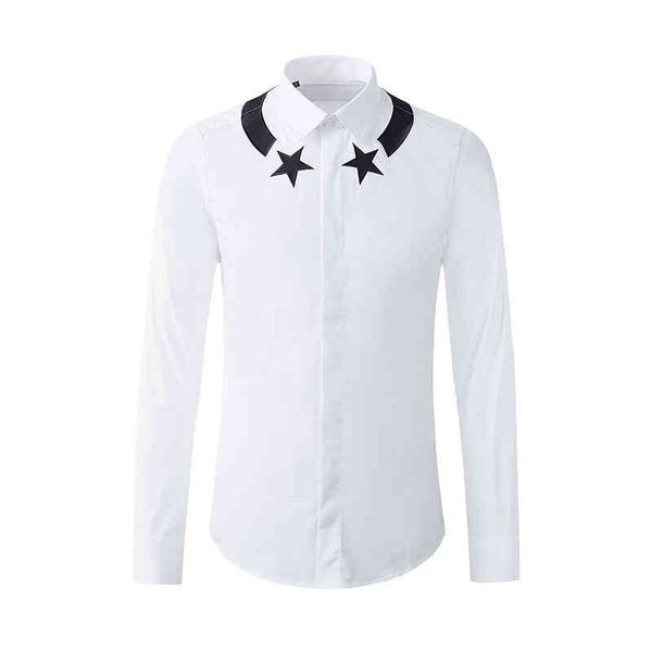 2021 new product shirt fashion men's five-pointed star embroidery long-sleeved cotton non-iron all-match bottoming, White;black
2021 new product shirt fashion men's five-pointed star embroidery long-sleeved cotton non-iron all-match bottoming, White;black