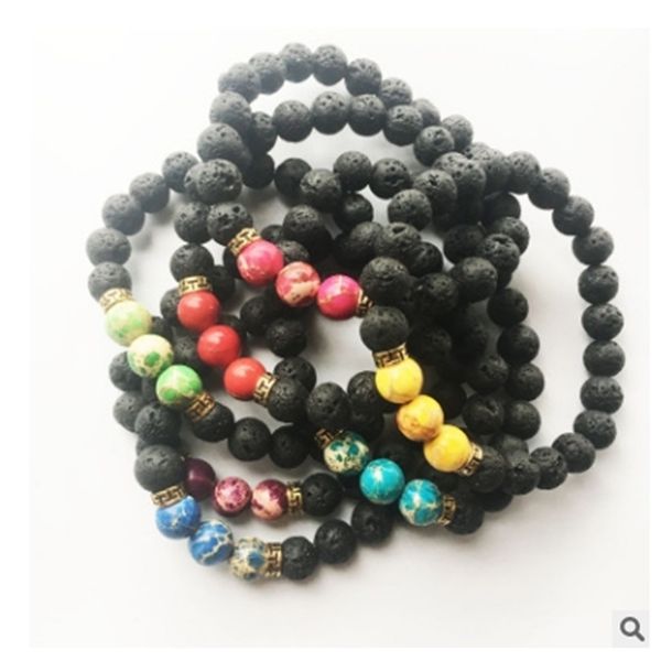 selling chakra energy natural lava stone 8mm colorful beads bracelets ing, Black
selling chakra energy natural lava stone 8mm colorful beads bracelets ing, Black