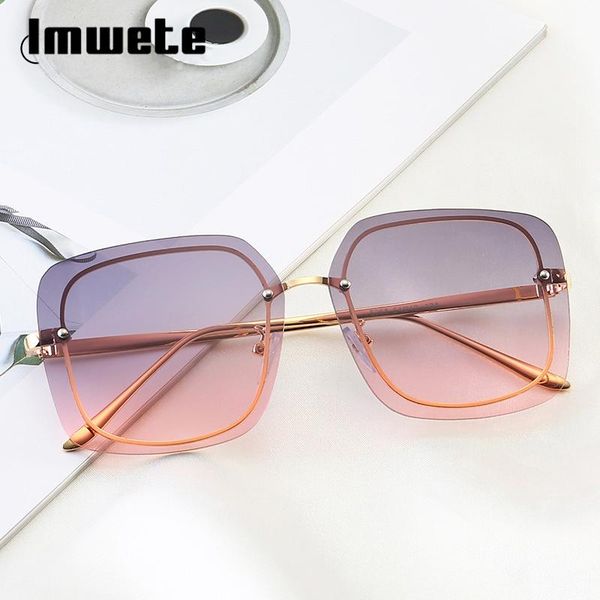 imwete oversized rimless driving men women sunglasses fashion design gradient lens anti-glare female sun shade goggles uv400, White;black
imwete oversized rimless driving men women sunglasses fashion design gradient lens anti-glare female sun shade goggles uv400, White;black