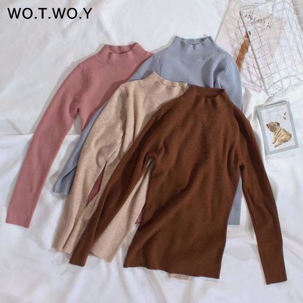 wotwoy 2020 cashmere knitted women sweater pullovers turtleneck autumn winter basic women sweaters korean style slim fit black y200722, White;black
wotwoy 2020 cashmere knitted women sweater pullovers turtleneck autumn winter basic women sweaters korean style slim fit black y200722, White;black