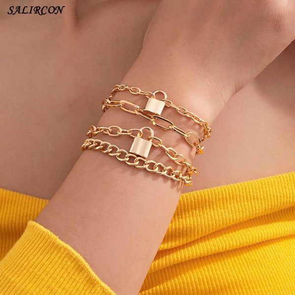 salircon punk padlock pendant bracelet for women men kpop link chains couple bracelets on hand for girls friends jewelry gifts, Black
salircon punk padlock pendant bracelet for women men kpop link chains couple bracelets on hand for girls friends jewelry gifts, Black