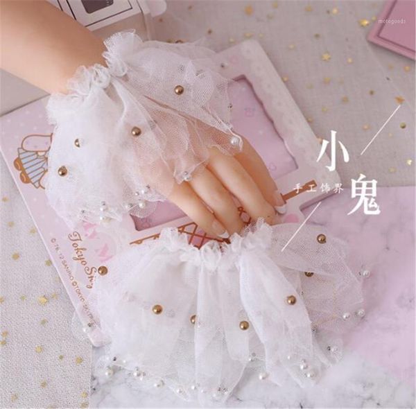 five fingers gloves handmade white lace pearl hanayome bow bride simple hand cuffs lolita nets yarn cosplay sweet accessories b5751, Blue;gray
five fingers gloves handmade white lace pearl hanayome bow bride simple hand cuffs lolita nets yarn cosplay sweet accessories b5751, Blue;gray