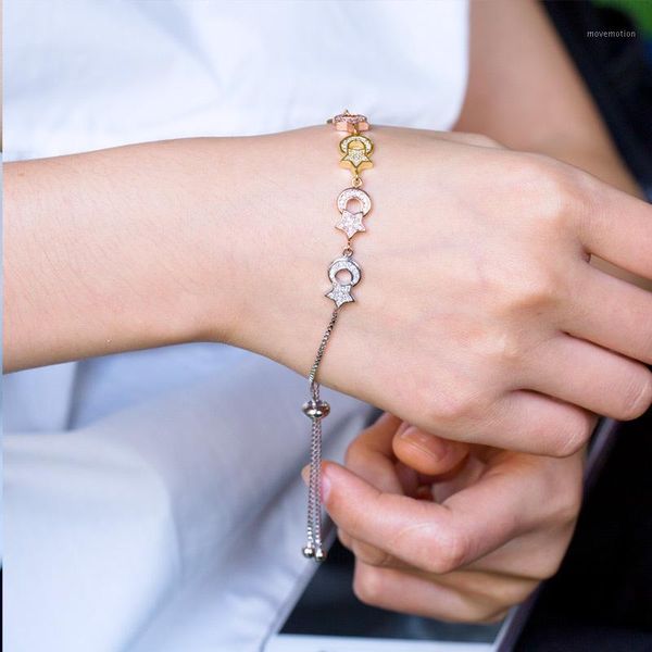 new fashion jewelry simple versatile star and moon inlay zircon bracelet for women feature namour charm valentine's day gift1, Golden;silver
new fashion jewelry simple versatile star and moon inlay zircon bracelet for women feature namour charm valentine's day gift1, Golden;silver
