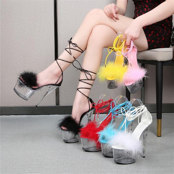 shoes women's 17/20 cm sandals girls club fashion ankle cross strap fur high heels clear platform female stripper stiletto, Black
shoes women's 17/20 cm sandals girls club fashion ankle cross strap fur high heels clear platform female stripper stiletto, Black