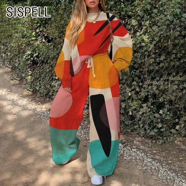 sispell print hit color women's two-piece suit o neck long sleeve loose pullover sweater lace up bowknot pants for female sets1, Gray
sispell print hit color women's two-piece suit o neck long sleeve loose pullover sweater lace up bowknot pants for female sets1, Gray