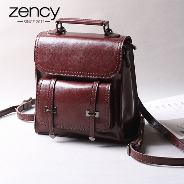 zency daily travel women backpack 100% genuine leather black knapsack preppy style student's schoolbag holiday bags
zency daily travel women backpack 100% genuine leather black knapsack preppy style student's schoolbag holiday bags