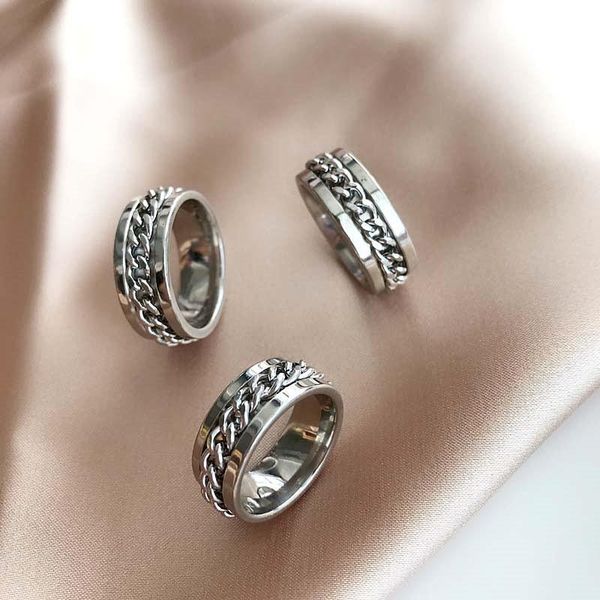 net red open beer ring ins fashion douyin celebrity style rotatable chain couples rotating cool bottle opener rings, Silver
net red open beer ring ins fashion douyin celebrity style rotatable chain couples rotating cool bottle opener rings, Silver