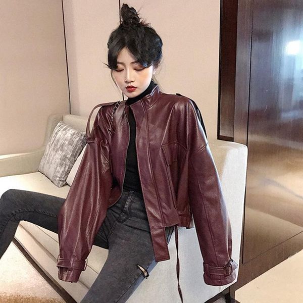 pu leather women clothing 2020 autumn and winter loose silhouette motorcycle jacket drawstring tooling jackets women coats, Black;brown
pu leather women clothing 2020 autumn and winter loose silhouette motorcycle jacket drawstring tooling jackets women coats, Black;brown