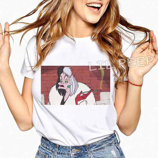 harajuku 2019 женская мода дизайн удобный белый с коротким рукавом tee tee cruella de vil print хлопок мягкая винтажная футболка 90s, White
harajuku 2019 женская мода дизайн удобный белый с коротким рукавом tee tee cruella de vil print хлопок мягкая винтажная футболка 90s, White