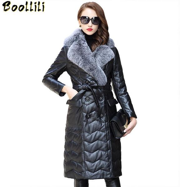 women's leather & faux boollili real jacket winter sheepskin down fur collar long ladies geniuin jackets 2021, Black
women's leather & faux boollili real jacket winter sheepskin down fur collar long ladies geniuin jackets 2021, Black