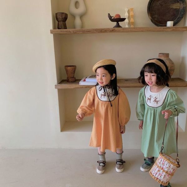 sweet skirt 2021 spring new product beau cute cartoon embroidery children's color matching long drs, Red;yellow
sweet skirt 2021 spring new product beau cute cartoon embroidery children's color matching long drs, Red;yellow