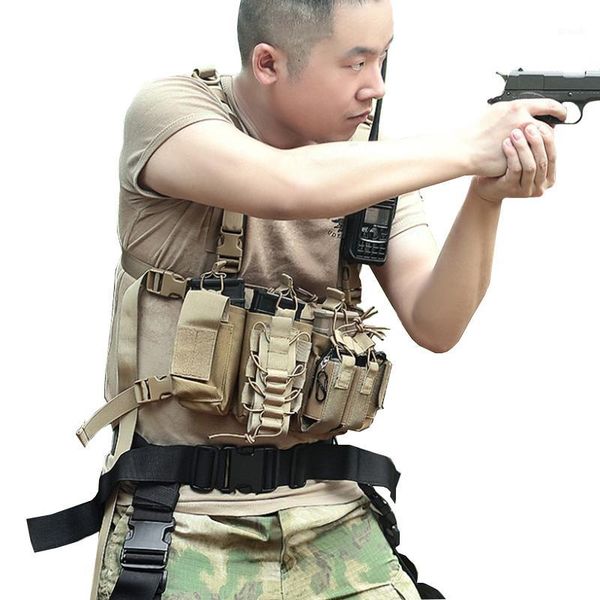 tactical chest rig bag radio harness front pouch holster molle vest hunting functional waist magazine pouch1, Camo;black
tactical chest rig bag radio harness front pouch holster molle vest hunting functional waist magazine pouch1, Camo;black