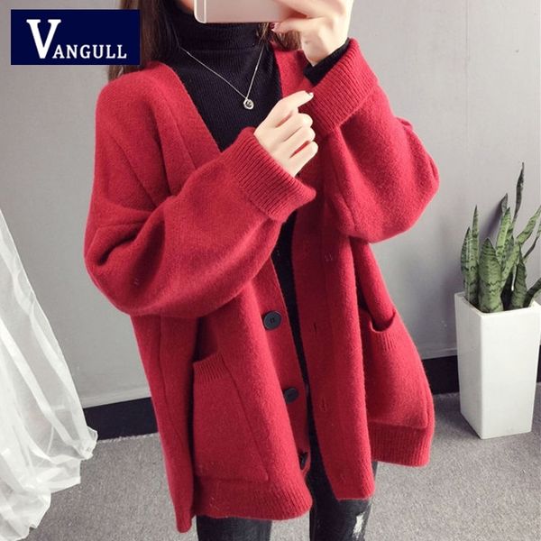 vangull women knitted sweaters casual loose female single breasted cardigans autumn winter thick bawing sleeve sweaters y200720, White;black
vangull women knitted sweaters casual loose female single breasted cardigans autumn winter thick bawing sleeve sweaters y200720, White;black