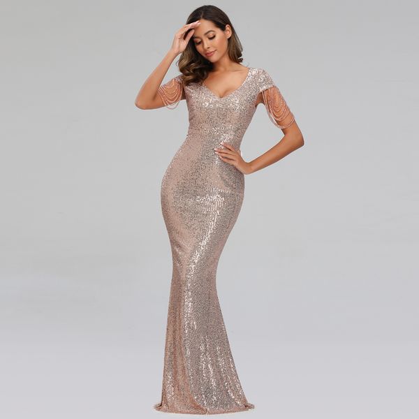 yidingzs 2020 new women sequins long evening dress elegant v-neck beading evening party dress lj201124, White;black
yidingzs 2020 new women sequins long evening dress elegant v-neck beading evening party dress lj201124, White;black