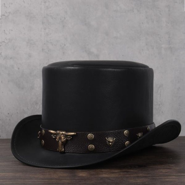 women men leather hat flat punk belt fedoras hat magic steampunk cosplay party cap 3size 13cm top, Blue;gray
women men leather hat flat punk belt fedoras hat magic steampunk cosplay party cap 3size 13cm top, Blue;gray