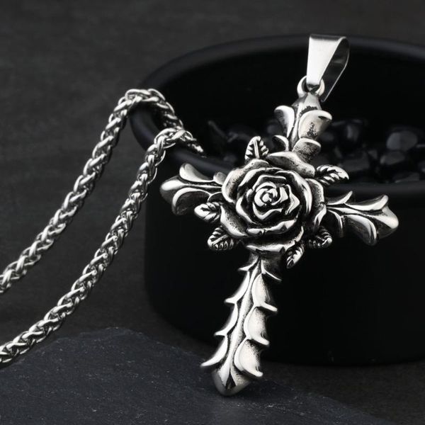 fashion flower pattern stainless steel necklaces link chain collier for men women silver color cross pendant party jewelry mn115
fashion flower pattern stainless steel necklaces link chain collier for men women silver color cross pendant party jewelry mn115