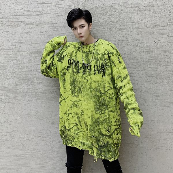 2021 new men autumn winter tie-dyed hole loose casual knitted pullover male women streetwear hip hop punk gothic bottom sweater jvca, Black
2021 new men autumn winter tie-dyed hole loose casual knitted pullover male women streetwear hip hop punk gothic bottom sweater jvca, Black