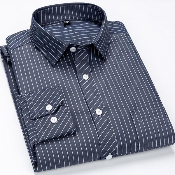 men's classic vertical striped regular-fit long-sleeve shirt single patch pocket buttoned up formal business basic dress shirts, White;black
men's classic vertical striped regular-fit long-sleeve shirt single patch pocket buttoned up formal business basic dress shirts, White;black