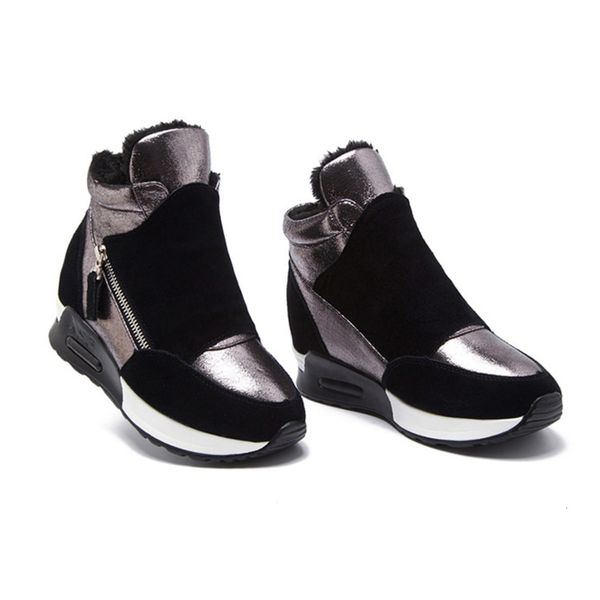 2020 spring swedish leather lair winter fashion in women sneakers height increasing shoes snow boots kt004, Black
2020 spring swedish leather lair winter fashion in women sneakers height increasing shoes snow boots kt004, Black