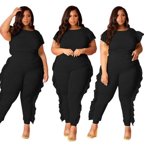 women's tracksuits plus size clothing xl-4xl women sets o-neck short sleeve high waist patchwork pleated ruffles pencil pants outfits f, Gray
women's tracksuits plus size clothing xl-4xl women sets o-neck short sleeve high waist patchwork pleated ruffles pencil pants outfits f, Gray
