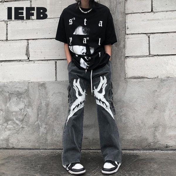 men's jeans iefb high street men's clothes embroidered workwear fashion loose hiphop elastic waist denim pants male 2021 9y55331, Blue
men's jeans iefb high street men's clothes embroidered workwear fashion loose hiphop elastic waist denim pants male 2021 9y55331, Blue