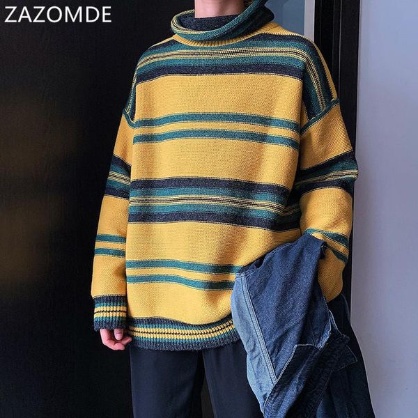 2020 winter striped sweater men's warmth fashion retro casual knitted pullover men loose korean knitting sweaters mens clothes, White;black
2020 winter striped sweater men's warmth fashion retro casual knitted pullover men loose korean knitting sweaters mens clothes, White;black