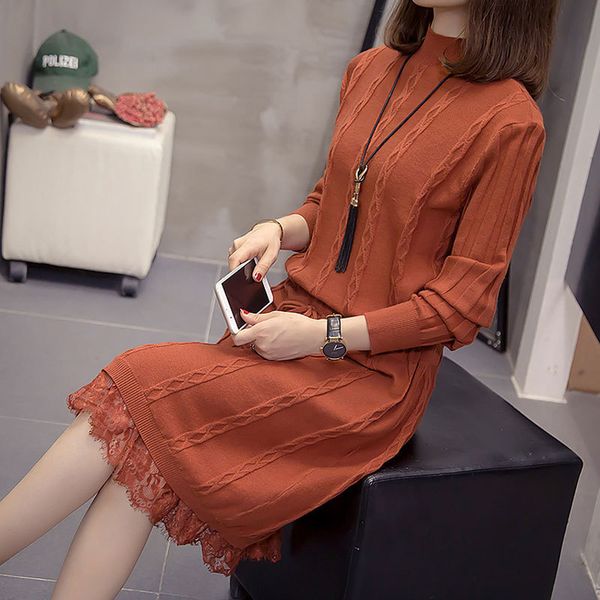 women long sleeve sweater dress women's casual autumn winter fashion dress women turtle neck pull oversize knitted dresses lj201124, Black;gray
women long sleeve sweater dress women's casual autumn winter fashion dress women turtle neck pull oversize knitted dresses lj201124, Black;gray