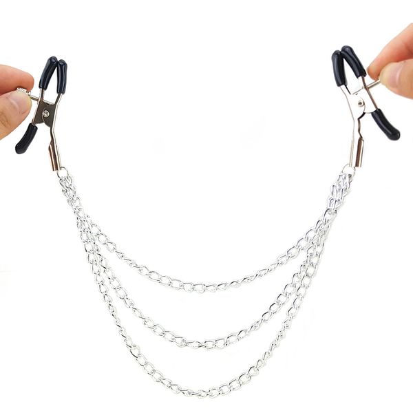 sexyy nipple clamps with three chains from toys shop2018 new games toys for women silver + black
sexyy nipple clamps with three chains from toys shop2018 new games toys for women silver + black