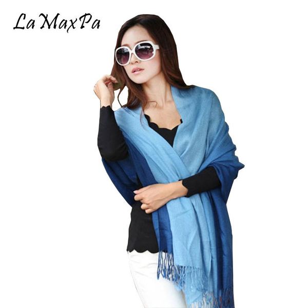 scarves lamaxpa fashion winter women acrylic solid gradient color scarf with tassel femme echarpe mujer chal vrouwen sjaals, Blue;gray
scarves lamaxpa fashion winter women acrylic solid gradient color scarf with tassel femme echarpe mujer chal vrouwen sjaals, Blue;gray