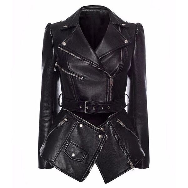 fashion runway designer jacket women's lower edge detachable zippers faux leather jacket coat 201226, Black
fashion runway designer jacket women's lower edge detachable zippers faux leather jacket coat 201226, Black
