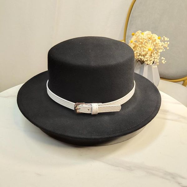 wide brim hats flat and edge 100% australian imported wool hat autumn winter british style versatile fashion belt decoration black, Blue;gray
wide brim hats flat and edge 100% australian imported wool hat autumn winter british style versatile fashion belt decoration black, Blue;gray
