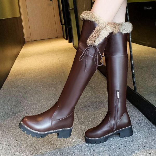 big size 43 square heels skidproof plaform keep warm fur winter shoes women snow boots over the knee boots1, Black 
big size 43 square heels skidproof plaform keep warm fur winter shoes women snow boots over the knee boots1, Black