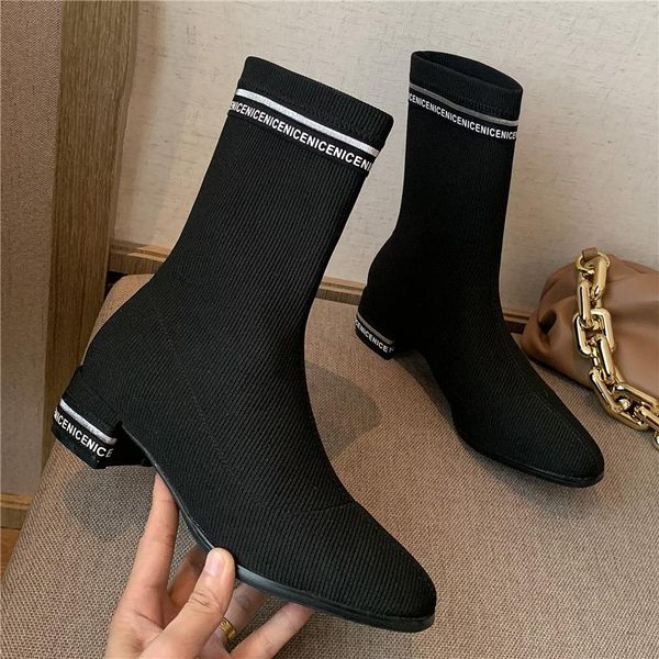 2020 women fashion 3.5cm high heels boots stretch flats ankle boots nightclub fetish square low heels quality shoes, Black
2020 women fashion 3.5cm high heels boots stretch flats ankle boots nightclub fetish square low heels quality shoes, Black