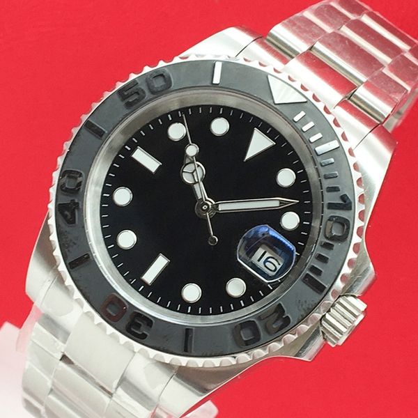 new 40mm men's black dial diving watch steel belt automatic watch sapphire crystal gray ceramic ring inlaid sliding lock, Slivery;brown
new 40mm men's black dial diving watch steel belt automatic watch sapphire crystal gray ceramic ring inlaid sliding lock, Slivery;brown