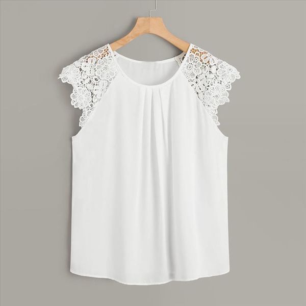 fashion blouses womens plus size solid o neck floral lace shoulder shirt blouse womens clothing blusa f3, White
fashion blouses womens plus size solid o neck floral lace shoulder shirt blouse womens clothing blusa f3, White