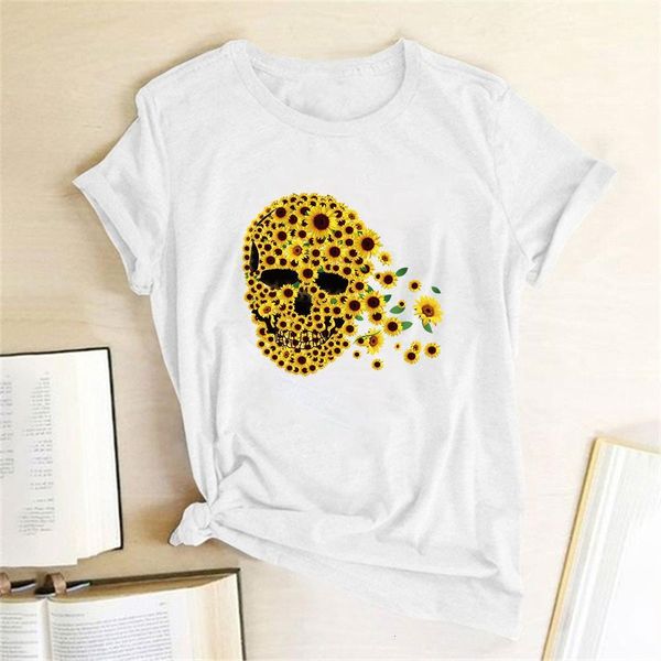 skull sunflower print t-shirts women clothing summer shirts for women loose graphic t shirts aesthetic camisetas mujer verano, White
skull sunflower print t-shirts women clothing summer shirts for women loose graphic t shirts aesthetic camisetas mujer verano, White