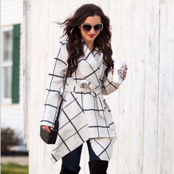 2019 winter irregular lattice fashion urban casual mid-length warm woolen women's coat1, Black
2019 winter irregular lattice fashion urban casual mid-length warm woolen women's coat1, Black