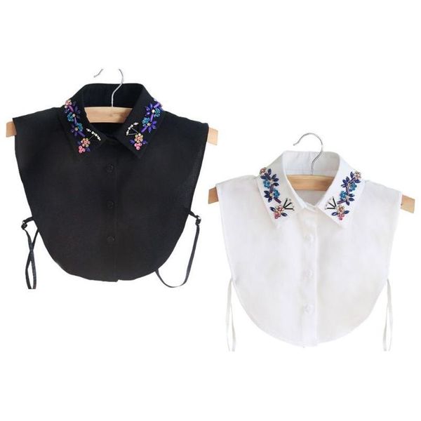 women autumn chiffon detachable fake collar colorful faux diamond crystal floral lapel half blose decorative fal qylqie, White
women autumn chiffon detachable fake collar colorful faux diamond crystal floral lapel half blose decorative fal qylqie, White