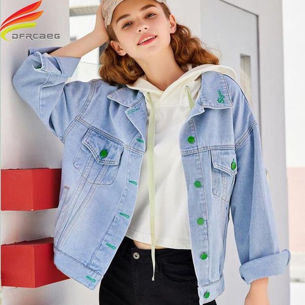 spring summer denim jacket women 2020 new single green buttons embroidery loose jeans jackets street wear ladies coats, Black;brown
spring summer denim jacket women 2020 new single green buttons embroidery loose jeans jackets street wear ladies coats, Black;brown