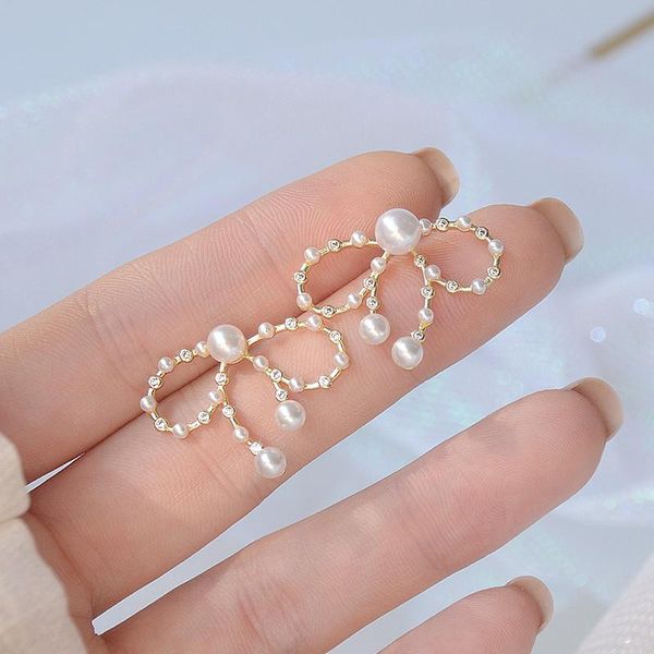 new fashion brand delicate jewelry 14k real gold knot stud earrings for women elegant pearl earrings, Golden;silver
new fashion brand delicate jewelry 14k real gold knot stud earrings for women elegant pearl earrings, Golden;silver
