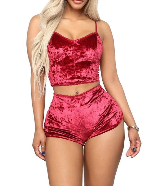 women's tracksuits women underwear velvet pajamas set crop +shorts jumpsuit fashion ladies suits, Gray
women's tracksuits women underwear velvet pajamas set crop +shorts jumpsuit fashion ladies suits, Gray